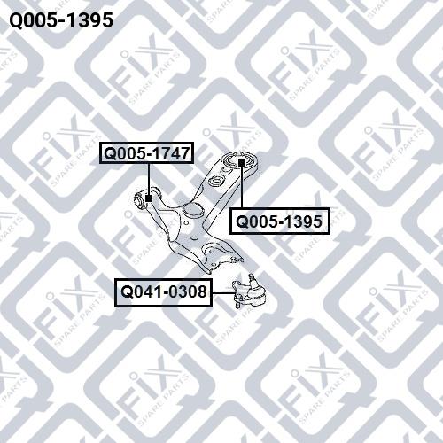 Сайлентблок переднего рычага задний Q-fix Q005-1395