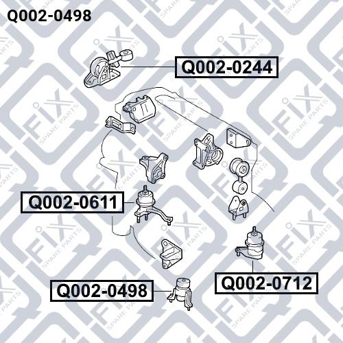 Подушка двигуна передня Q-fix Q002-0498