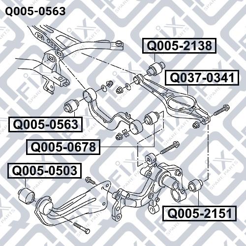 Сайлентблок задней поперечной тяги Q-fix Q005-0563