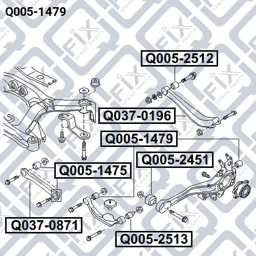 Q-fix Q005-1479 Сайлентблок задней цапфы Q0051479: Отличная цена - Купить в Украине на EXIST.UA! Q0051479 Q-fix Сайлентблок задней цапфы