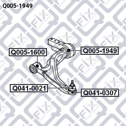 Сайлентблок переднього важеля задній Q-fix Q005-1949