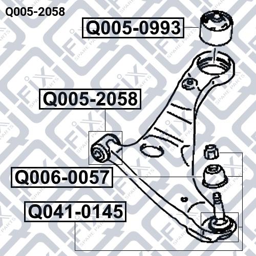 Сайлентблок переднего нижнего рычага передний Q-fix Q005-2058