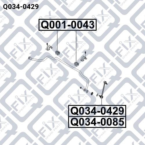 Стійка стабілізатора переднього права Q-fix Q034-0429