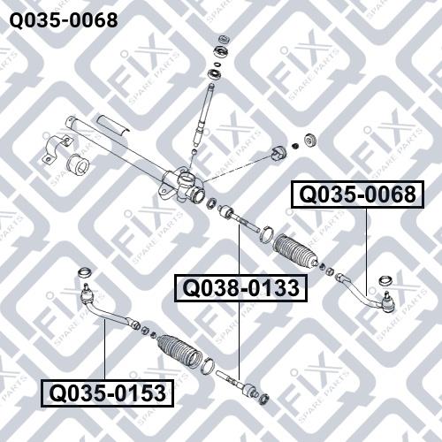 Наконечник рулевой левый Q-fix Q035-0068