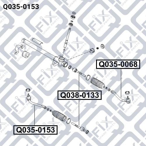 Наконечник рулевой правый Q-fix Q035-0153