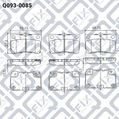 Тормозные колодки дисковые, комплект Q-fix Q093-0085