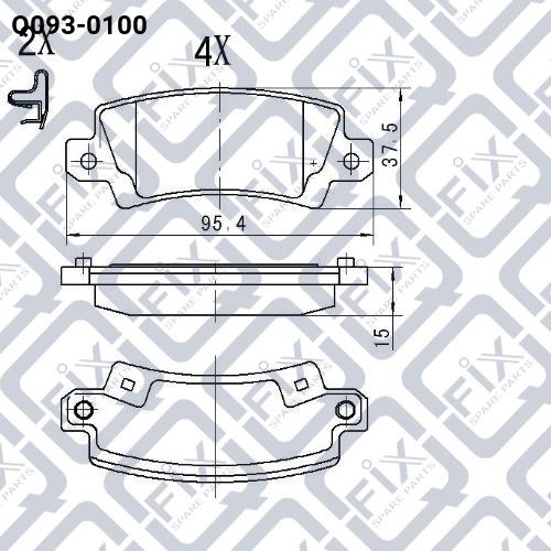 Тормозные колодки дисковые, комплект Q-fix Q093-0100