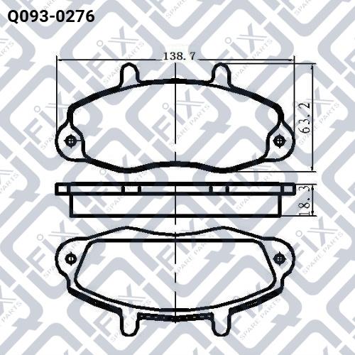 Тормозные колодки дисковые, комплект Q-fix Q093-0276