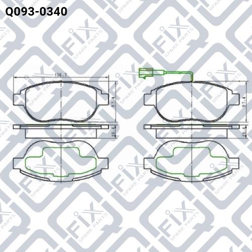 Тормозные колодки дисковые, комплект Q-fix Q093-0340