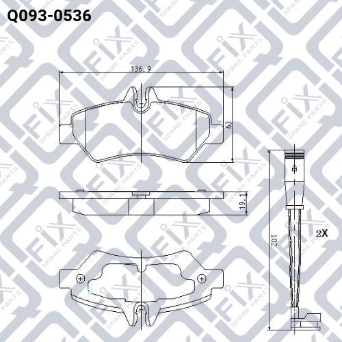 Тормозные колодки дисковые, комплект Q-fix Q093-0536