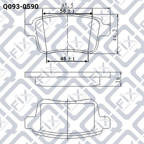 Тормозные колодки дисковые, комплект Q-fix Q093-0590