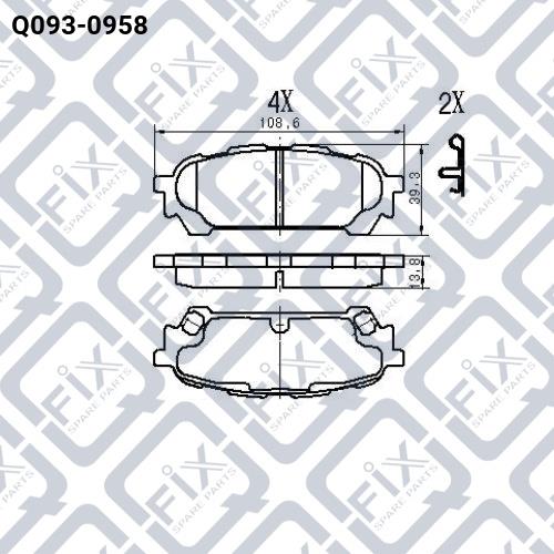 Тормозные колодки дисковые, комплект Q-fix Q093-0958