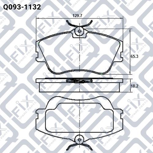 Тормозные колодки дисковые, комплект Q-fix Q093-1132