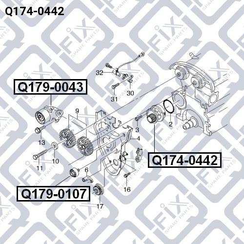 Помпа водяная Q-fix Q174-0442