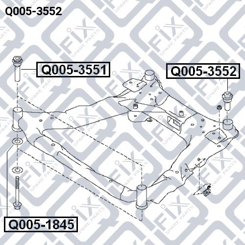 Сайлентблок подрамника переднего задний Q-fix Q005-3552