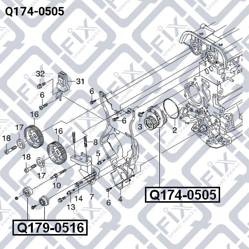 Помпа водяная Q-fix Q174-0505