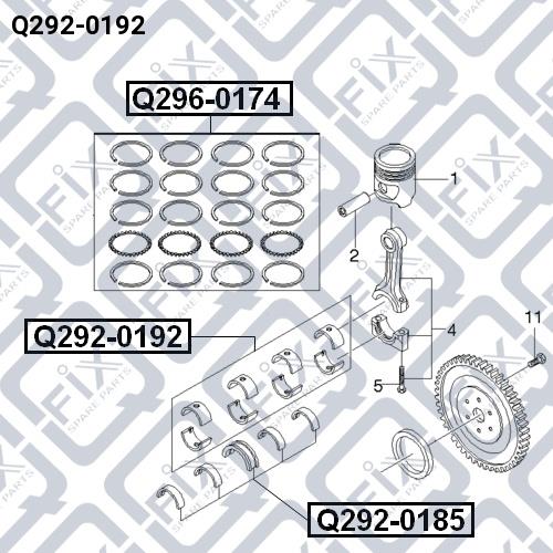 Вкладыши шатунные Q-fix Q292-0192