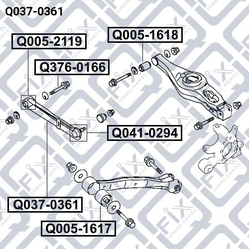 Q-fix Q037-0361 Важіль задній поперечний Q0370361: Приваблива ціна - Купити в Україні на EXIST.UA! Q0370361 Q-fix Важіль задній поперечний