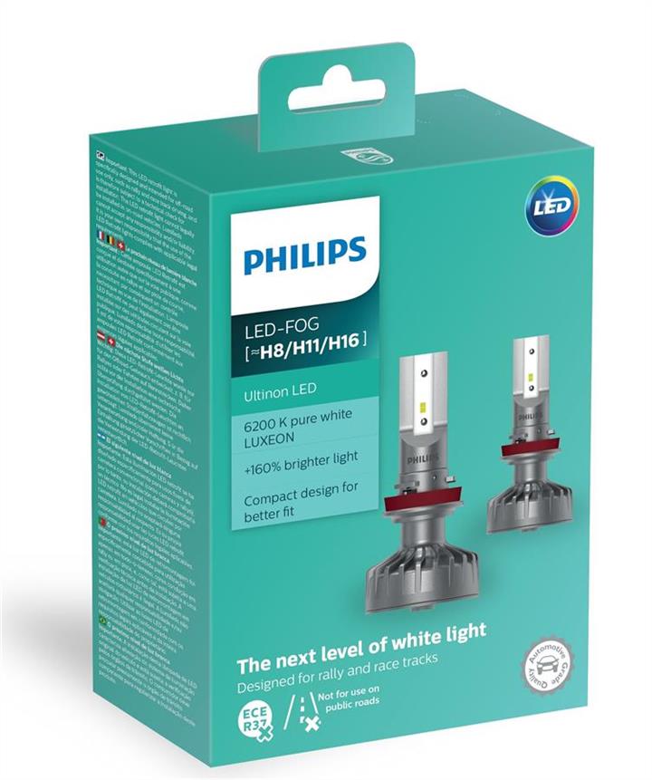 Philips 11366ULWX2 Лампы светодиодные комплект Philips Ultinon LED H8/H11/H16 12V 6200K (2 шт.) 11366ULWX2: Купить в Украине - Отличная цена на EXIST.UA!