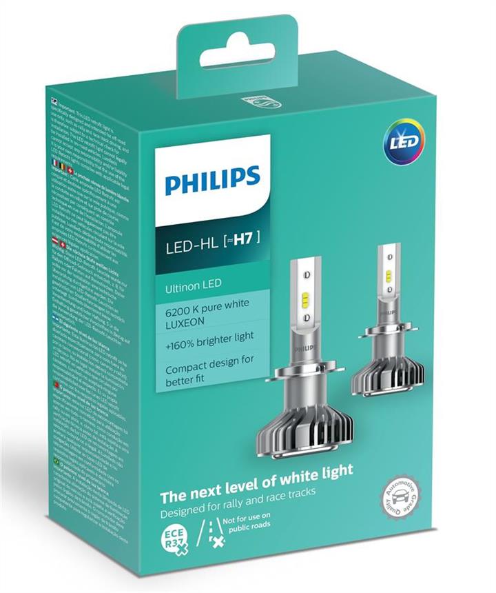Лампи світлодіодні комплект Philips Ultinon LED H7 12V 14W 6200K (2 шт.) Philips 11972ULWX2