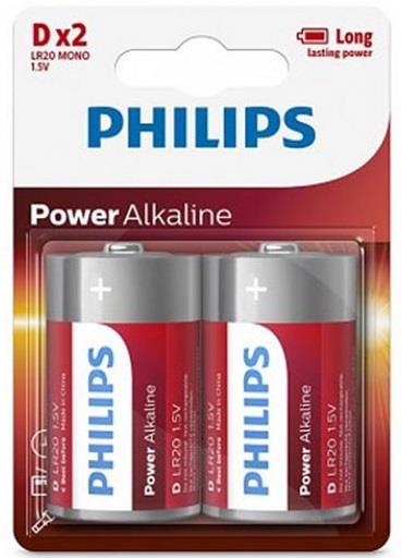 Philips LR20P2B/10 Батарейка Power Alkaline D, 1,5V LR20P2B10: Купити в Україні - Добра ціна на EXIST.UA!