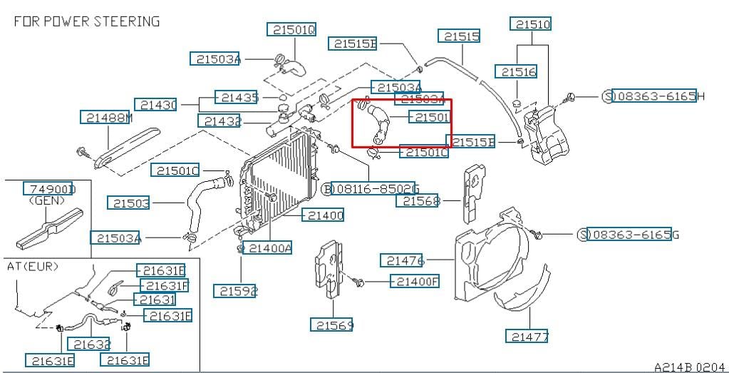 Nissan 21501-02N60 Патрубок системи охолодження 2150102N60: Приваблива ціна - Купити в Україні на EXIST.UA!