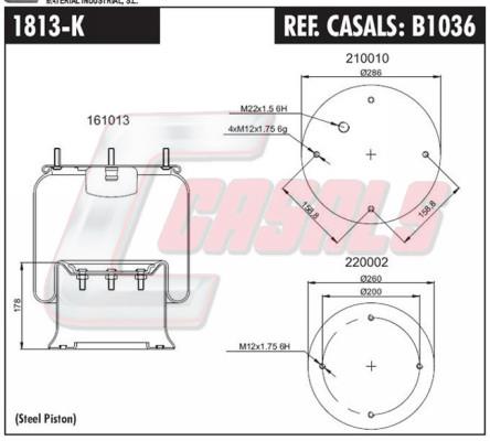 Casals B1036 Кожух пневматичної ресори B1036: Купити в Україні - Добра ціна на EXIST.UA!