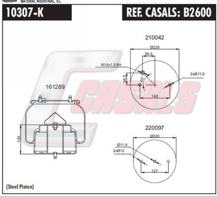 Casals B2600 Кожух пневматичної ресори B2600: Купити в Україні - Добра ціна на EXIST.UA!