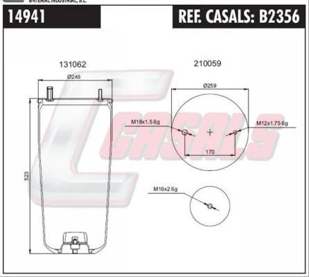 Casals B2356 Кожух пневматичної ресори B2356: Купити в Україні - Добра ціна на EXIST.UA!
