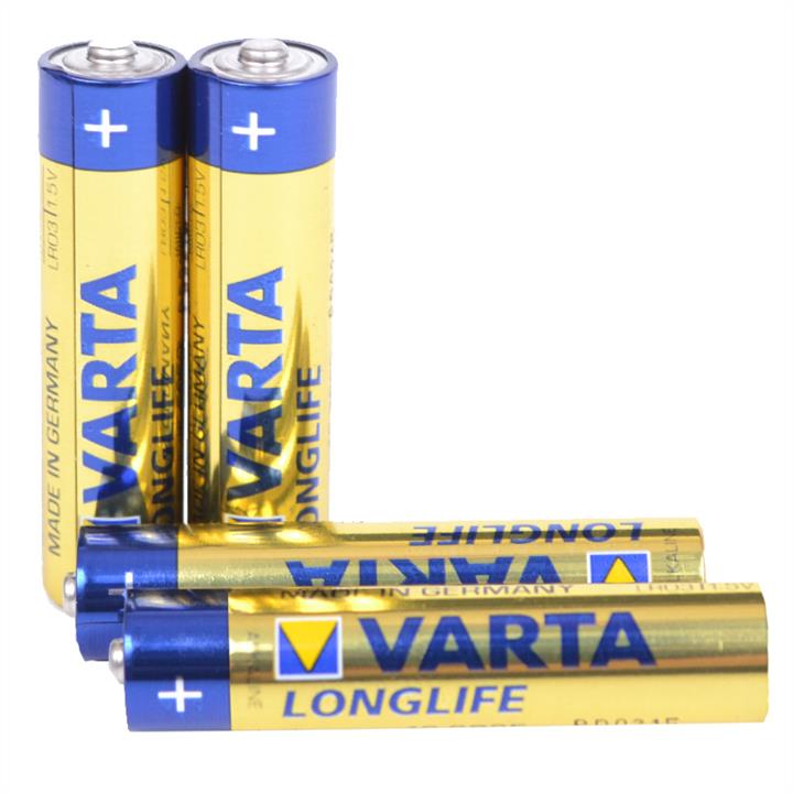 Varta 149-1002BLISTER Батарейка лужна, Alkaline AAA Longlife (4103, LR03) 1.5V, 4 шт. у блістері 1491002BLISTER: Купити в Україні - Добра ціна на EXIST.UA!