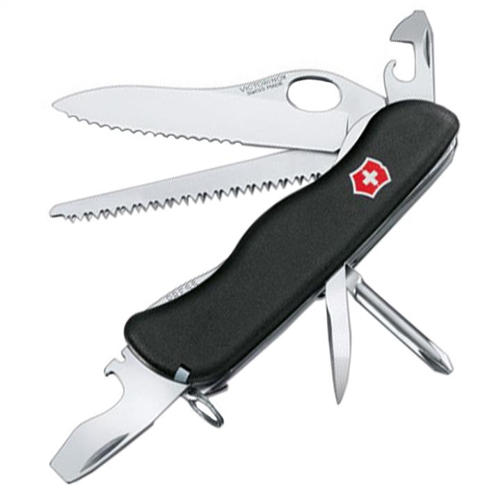 08463MW3 Victorinox Ніж складаний, мультитул Victorinox Trailmaster One Hand (111мм, 12 функцій), чорний 0.8463.MW3