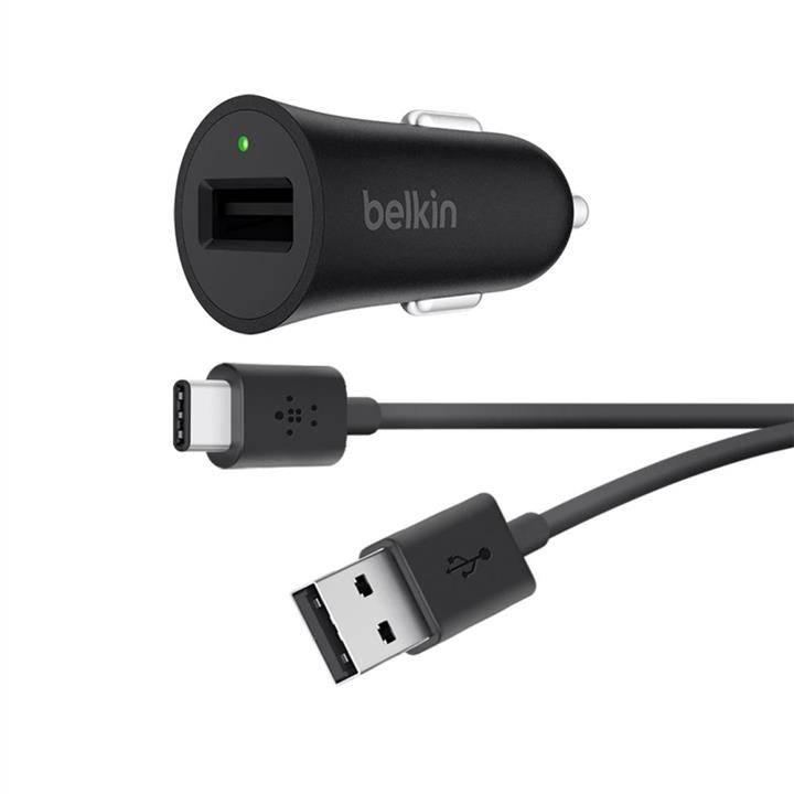 Belkin F7U032BT04-BLK Автомобільний ЗП Belkin BOOST^UP USB QC 3.0 з кабелем USB-A to Type-C, 1.2м, Black F7U032BT04BLK: Приваблива ціна - Купити в Україні на EXIST.UA!