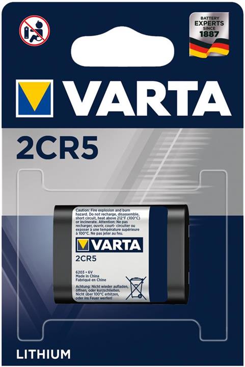 Varta 06203301401 Батарейка 2CR5 BLI 1 Lithium 06203301401: Приваблива ціна - Купити в Україні на EXIST.UA!