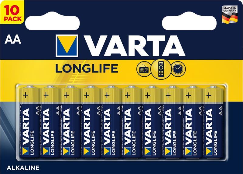 Varta 04106101461 Батарейка Longlife AA BLI 10 Alkaline 04106101461: Купити в Україні - Добра ціна на EXIST.UA!