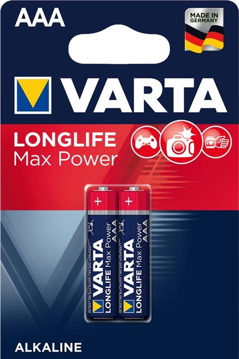 Varta 04703101412 Батарейка Longlife Max Power AAA BLI 2 Alkaline 04703101412: Купити в Україні - Добра ціна на EXIST.UA!