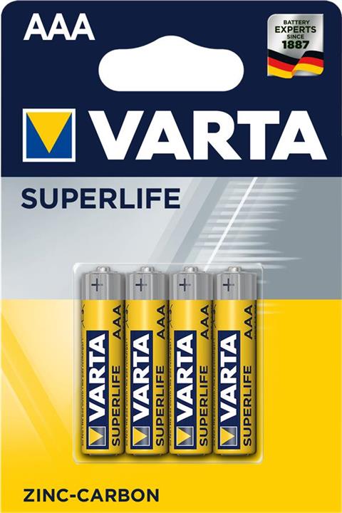 Батарейка Superlife AAA Zink-Carbon, блістер 4 шт. Varta 02003101414