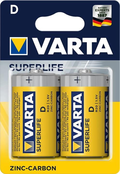 Varta 02020101412 Батарейка Superlife D BLI 2 Zinc-Carbon 02020101412: Купити в Україні - Добра ціна на EXIST.UA!