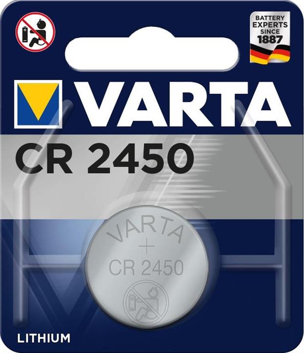 Батарейка CR-2450 bat(3B) Lithium, 1шт Varta 06450101401
