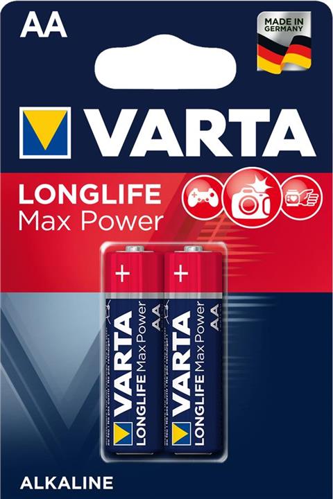 Varta 04706101412 Батарейка Longlife Max Power BLI 2 Alkaline 04706101412: Купити в Україні - Добра ціна на EXIST.UA!