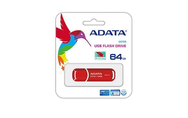 ADATA AUV150-64G-RRD Накопичувач Flash A-DATA USB 3.0 AUV 150 64Gb Red AUV15064GRRD: Купити в Україні - Добра ціна на EXIST.UA!