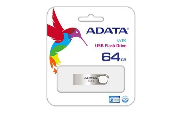 ADATA AUV310-64G-RGD Накопичувач ADATA 64GB USB 3.1 UV310 Metal Silver AUV31064GRGD: Купити в Україні - Добра ціна на EXIST.UA!