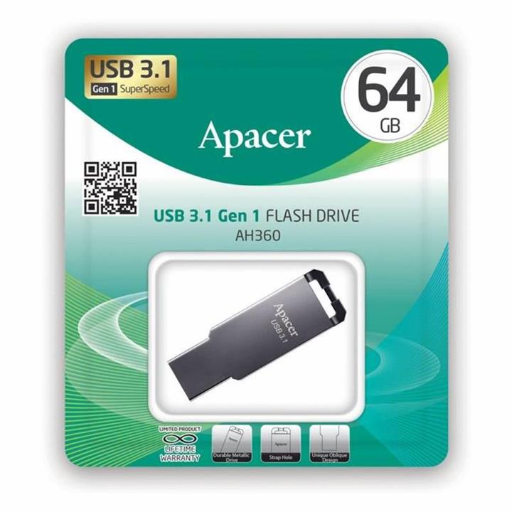 Apacer AP64GAH360A-1 Накопичувач Apacer 64GB USB 3.1 AH360 Metal Black AP64GAH360A1: Купити в Україні - Добра ціна на EXIST.UA!