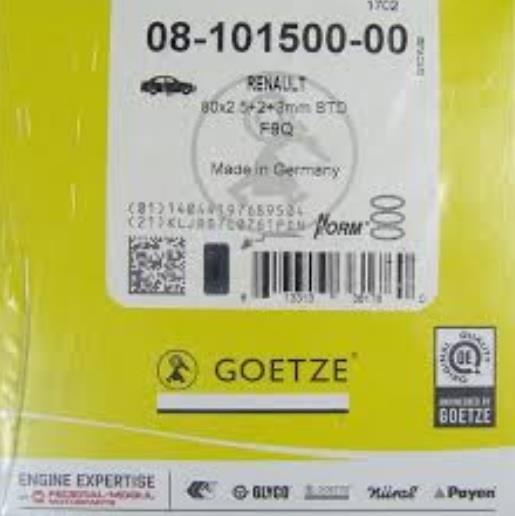Goetze 08-101500-00 Кільця поршневі на 1 циліндр, комплект, стандарт 0810150000: Купити в Україні - Добра ціна на EXIST.UA!