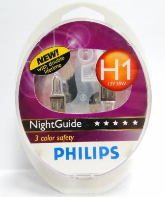 Philips 12258NGDLS2 Лампа галогенна Philips Nightguide Doublelife 12В H1 55Вт 12258NGDLS2: Купити в Україні - Добра ціна на EXIST.UA!