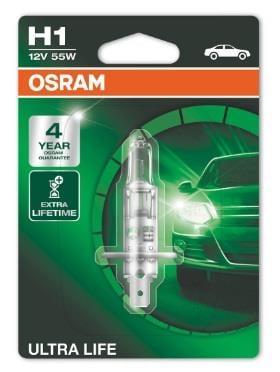 Osram 64150ULT-01B Лампа галогенна Osram Ultra Life 12В H1 55Вт 64150ULT01B: Купити в Україні - Добра ціна на EXIST.UA!