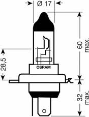 Osram Лампа галогенна Osram Original 12В H4 60&#x2F;55Вт – ціна 144 UAH