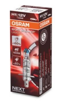 Osram 64150NL Лампа галогенна Osram Night Breaker Laser +150% 12В H1 55Вт +150% 64150NL: Приваблива ціна - Купити в Україні на EXIST.UA!