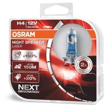 Лампа галогенна Osram Night Breaker Laser +150% 12В H4 60&#x2F;55Вт +150% Osram 64193NL-HCB