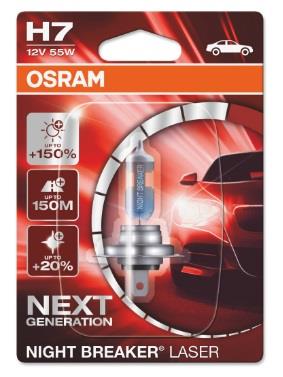 Osram Лампа галогенна Osram Night Breaker Laser +150% 12В H7 55Вт +150% – ціна 611 UAH