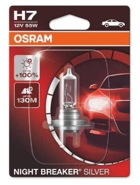 Osram 64210NBS-01B Лампа галогенна Osram Night Breaker Silver +100% 12В H7 55Вт +100% 64210NBS01B: Приваблива ціна - Купити в Україні на EXIST.UA!